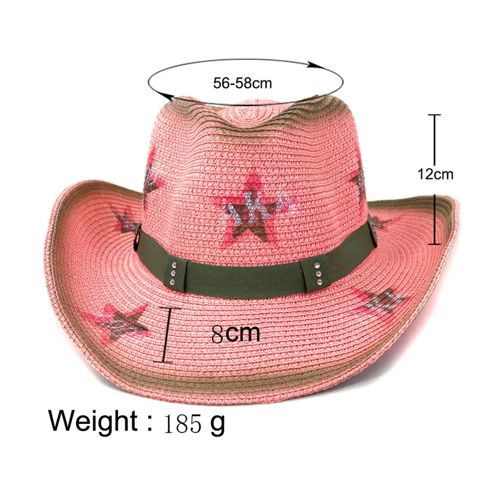 Розовая соломенная ковбойская шляпа США американский западный Техасский Стиль