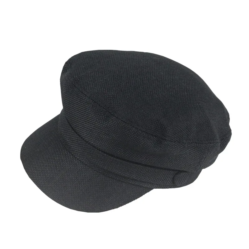 Бейсбольная кепка из хлопка и льна плоская темно-синяя универсальная британская