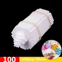 10cm lollipop stick food grade plastic pop sucker sticks cake pop sticks for lollypop candy chocolate sugar pole 100pcs