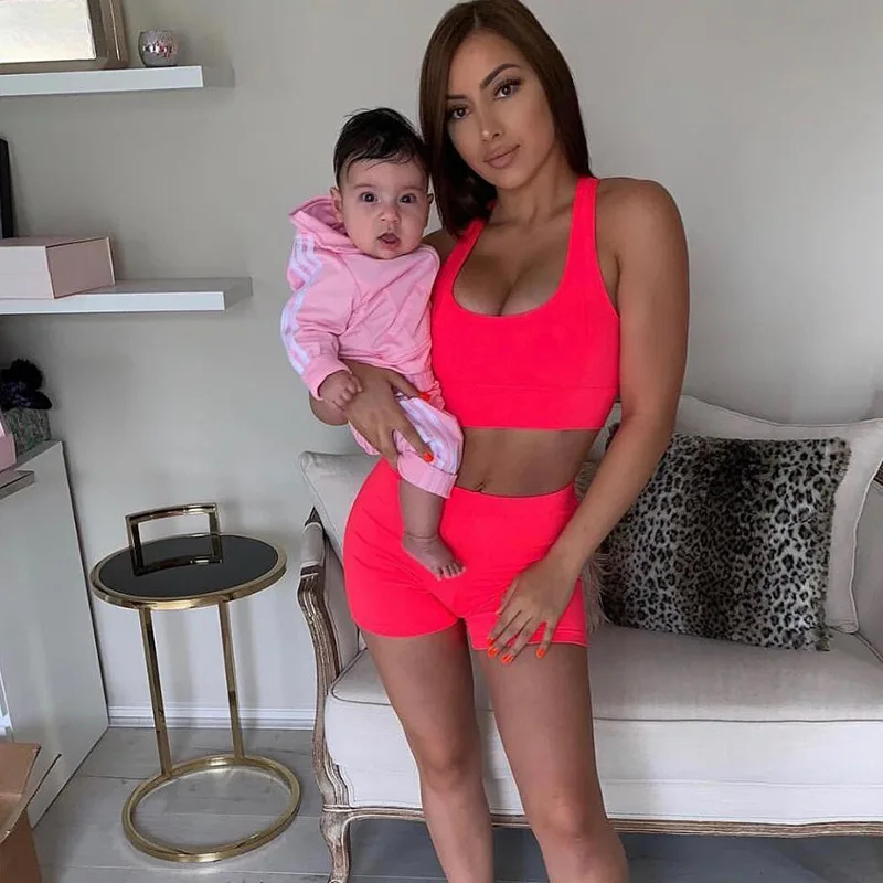 Summer Green Sets Women Sportswear Casual Gym Clothing Sexy Yoga Set Tracksuit Orange S | Спорт и развлечения