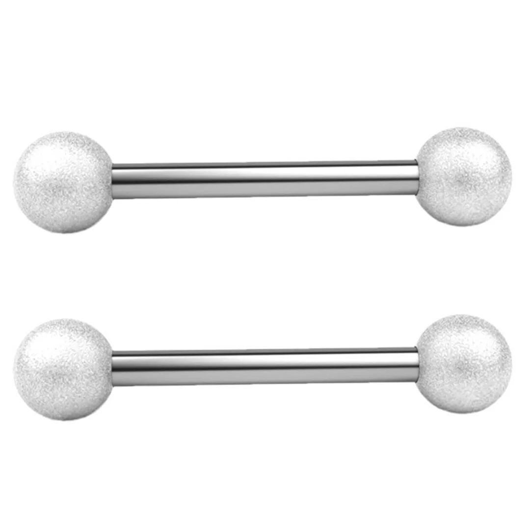 Punk Stainless Steel Barbell Tongue Nipple Ring Piercing For Women Men Zircon Crystal Nipple Ring Body Jewelry Piercing 1PC