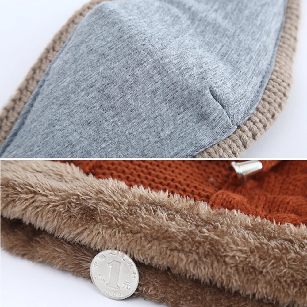 3 шт. один комплект Женская Зимняя шерстяная вязаная Пушистая Шапка бини теплая