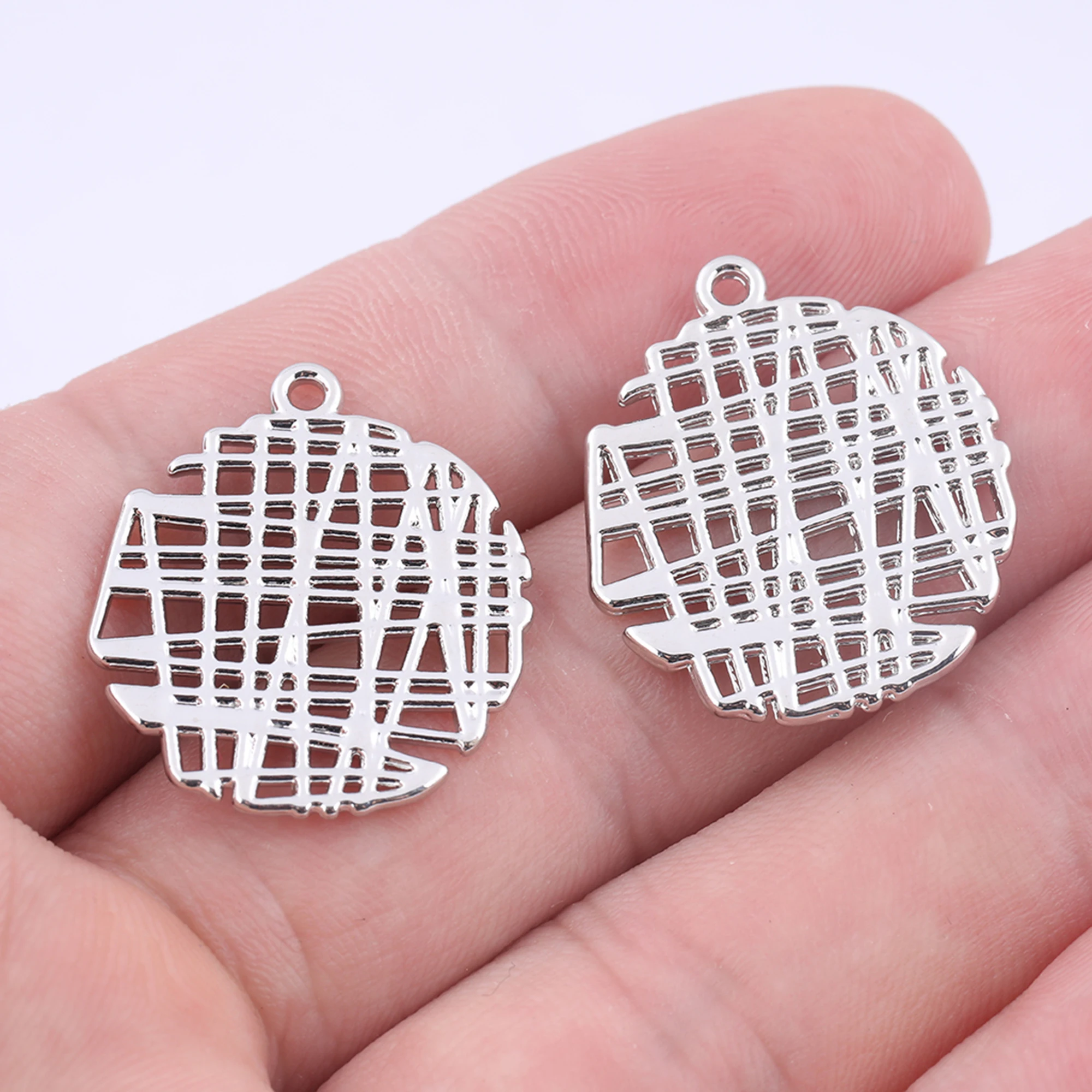 Круглые позолоченные серьги-подвески 10 шт 25 мм