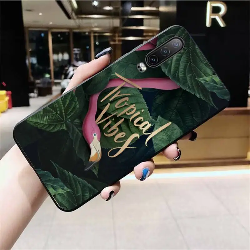 Тропический листья вибры самодельный раскрашенный блестящий чехол для телефона