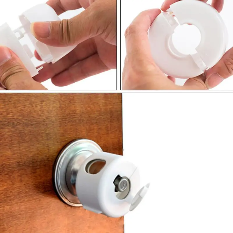 

2Pcs Grip Door Knob Locks Cover For Children Kids Proof Doors Baby Safety Care