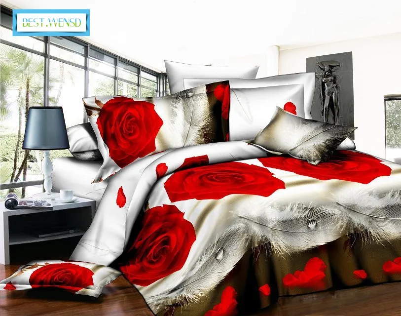 Постельное белье высококачественное постельное свадебные украшения 4 шт.