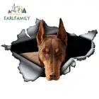 EARLFAMILY 13 см x 8,7 см красная Автомобильная наклейка на Добби рваная металлическая наклейка светоотражающая виниловая наклейка s личные красные наклейки Doberman