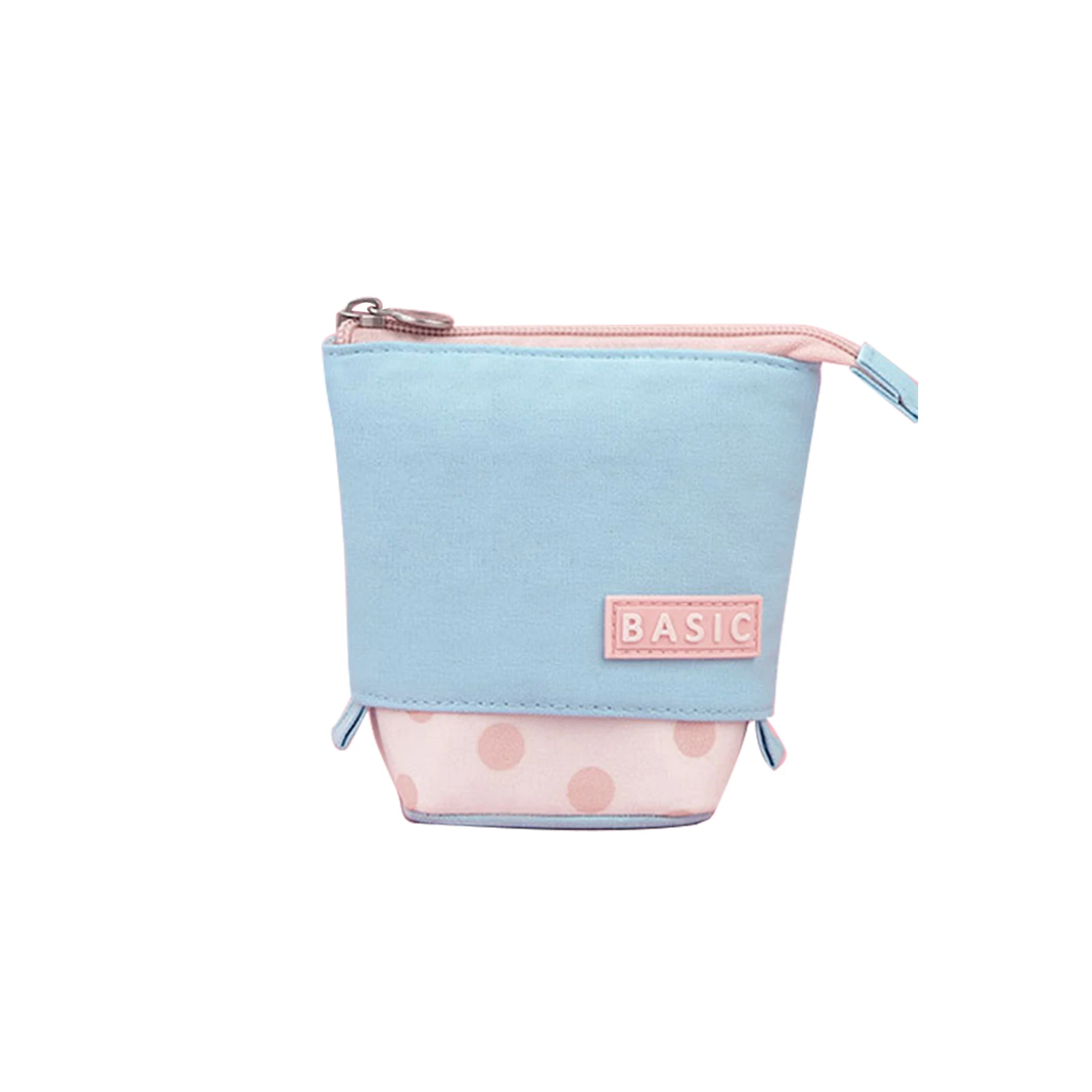

Practical Cute Office School Wave Point For Students Pen Bag Canvas Foldable Box Storage Large Capacity Zipper Closure Portable