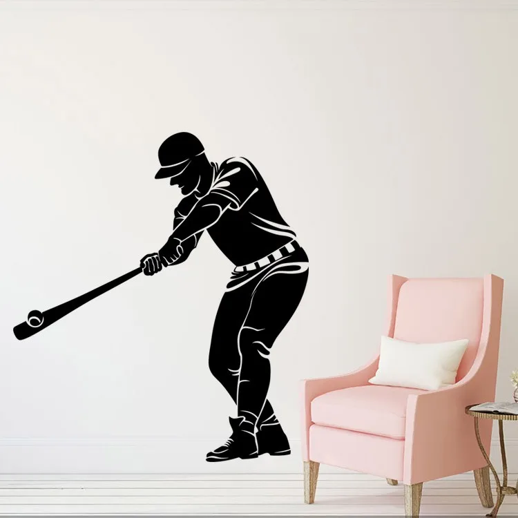 Пользовательские Цветные бейсбольные наклейки на стену персональный домашний