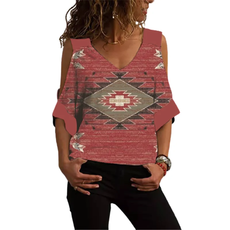 Женские футболки с открытыми плечами и рукавом до локтя летние винтажные топы