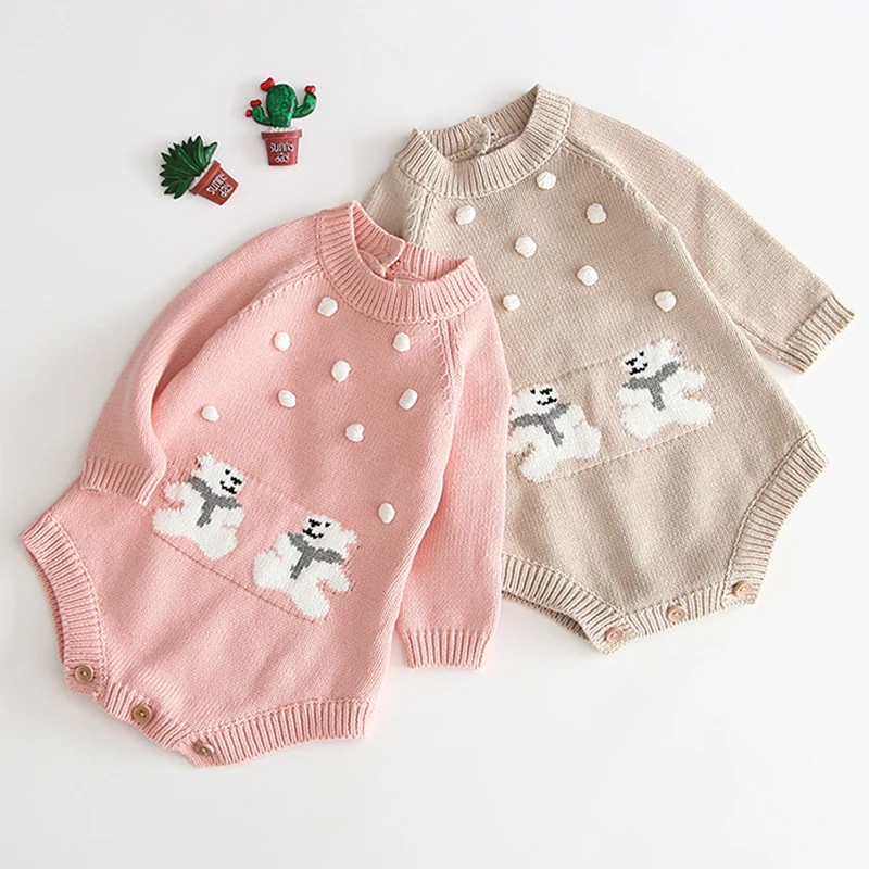 Новинка вязаный детский комбинезон осенняя одежда для новорожденных Детский с