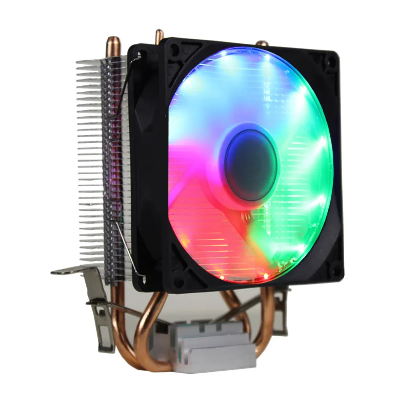 RGB светодиодный вентилятор охлаждения процессора 2 Heatpipe 12V охлаждающий вентилятор Радиатор для Intel LAG 1150 1155 1156 775 для AMD - Цвет лезвия: Magic Light