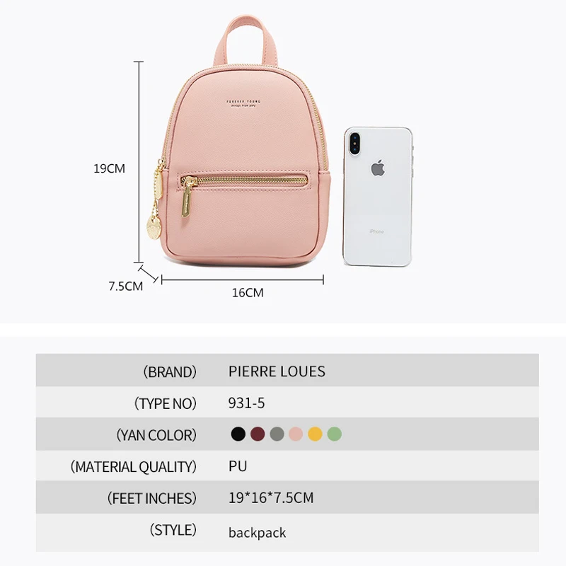 

RoyaDong Women's Backpacks Luxury Pu Leather Candy Color Girls Street Backpack 2021 Designer Girls Student Bag Women Backpacks