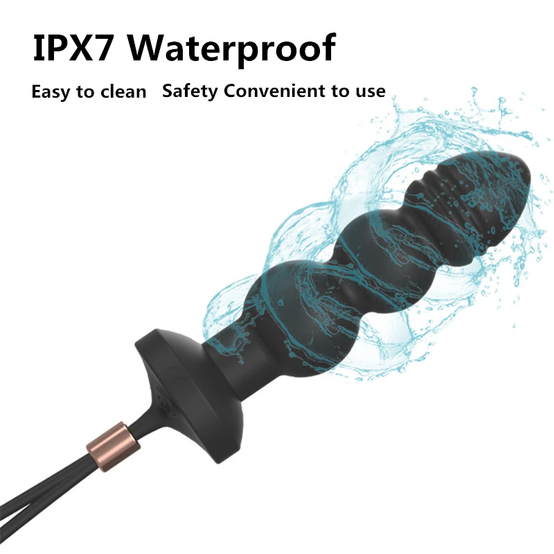 Беспроводной пульт дистанционного управления Анальная пробка дилдо с бусинами