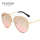 Женские солнцезащитные очки-авиаторы FENCHI, розовые солнцезащитные очки в стиле ретро с блестящим порошком, для вождения, 2020