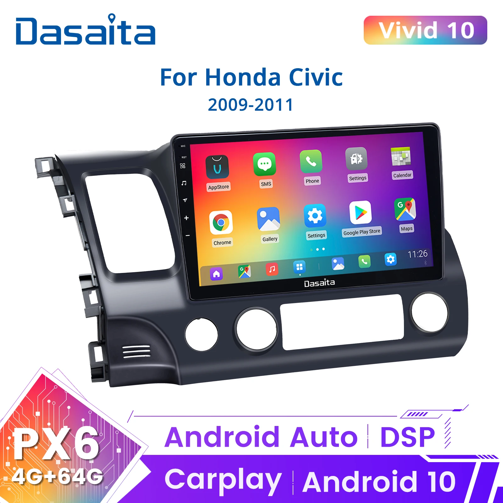

Автомагнитола 2Din на Android 10, мультимедийный видеоплеер для Honda Civic 2009, 2010, 2011 с Android 1280, GPS, 1 Din Carplay 720 *