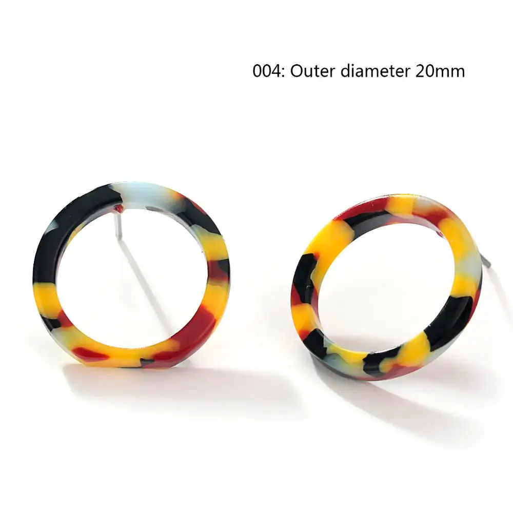 2021 Модные Простые богемные и красочные ретро серьги круглые акриловые из смолы