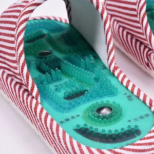 Китайские магнитные массажные тапочки для мужчин и женщин, нескользящая обувь для педикюра, обувь для заботы о здоровье, массаж камнями, шиацу