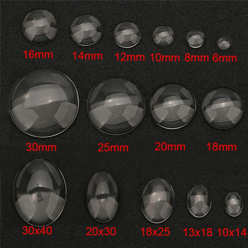 

1pack Oval Round 6mm 8mm 10mm 12mm 14mm 16mm 18mm 20mm 25mm 30mm 18x25mm Flat Back Glass Cabochon Cameo For Diy Jewelry Making