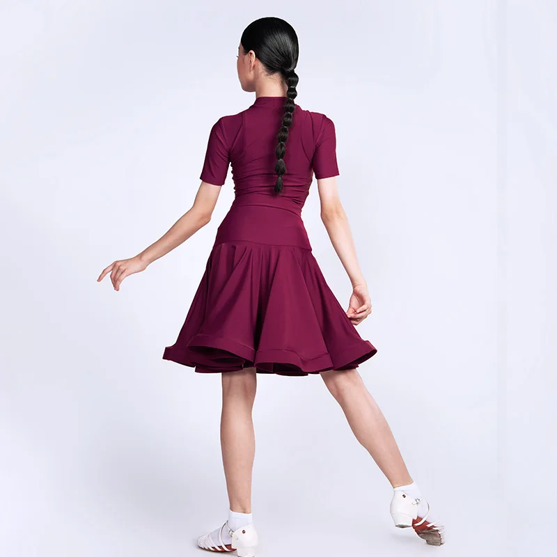 

2020 Girls Ballroom Latin Dance Costumes Children Short Sleeve Spilt Clothes Latin Dance Skirts Rumba Samba Latin Dress DN6707
