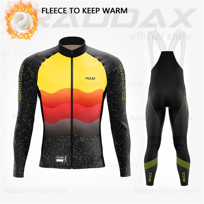 HUUB зимний популярный шерстяной мужской велосипедный костюм уличная спортивная