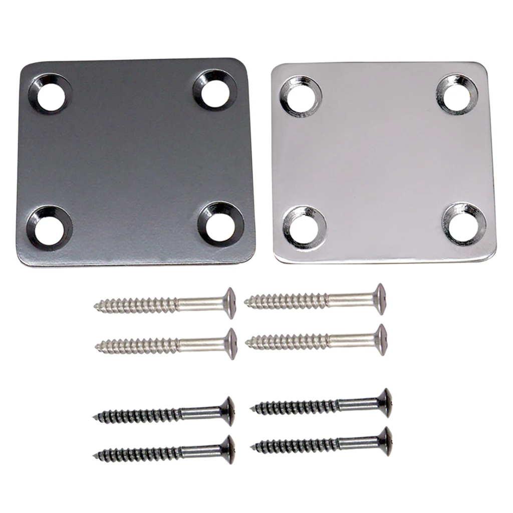 

New Electric Guitar Bass Replacement Metal Neck Neck W/4 Mounting Screws