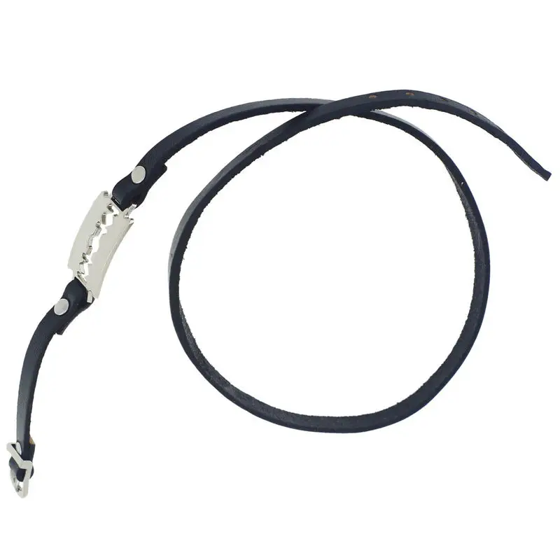 Мужской женский браслет из натуральной кожи уникальный Браслет-манжета Razorblade в