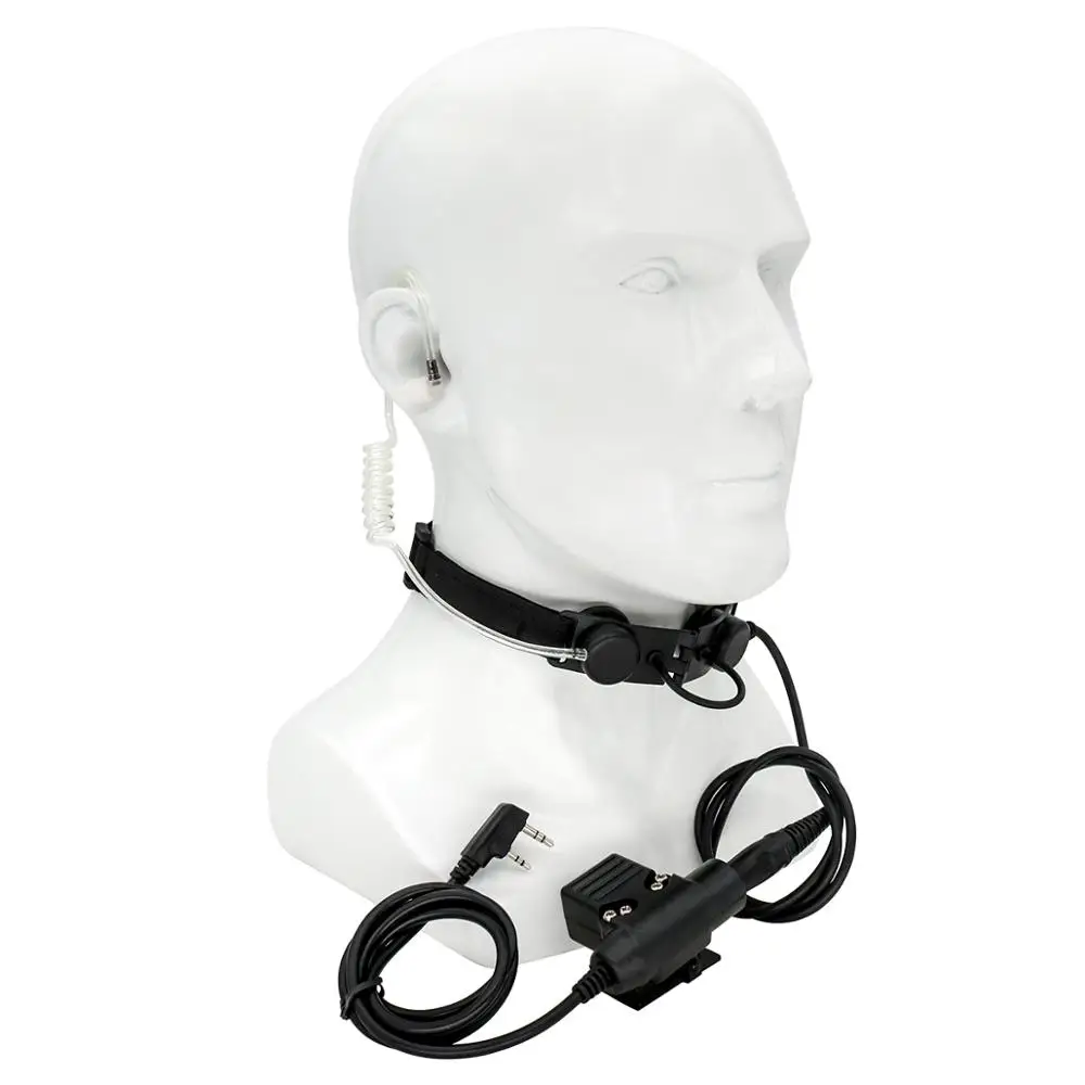 Airsoft throat headset outdoor hunting portable radio microphone neckband tactical  throat microphone vacuum sound CS headset