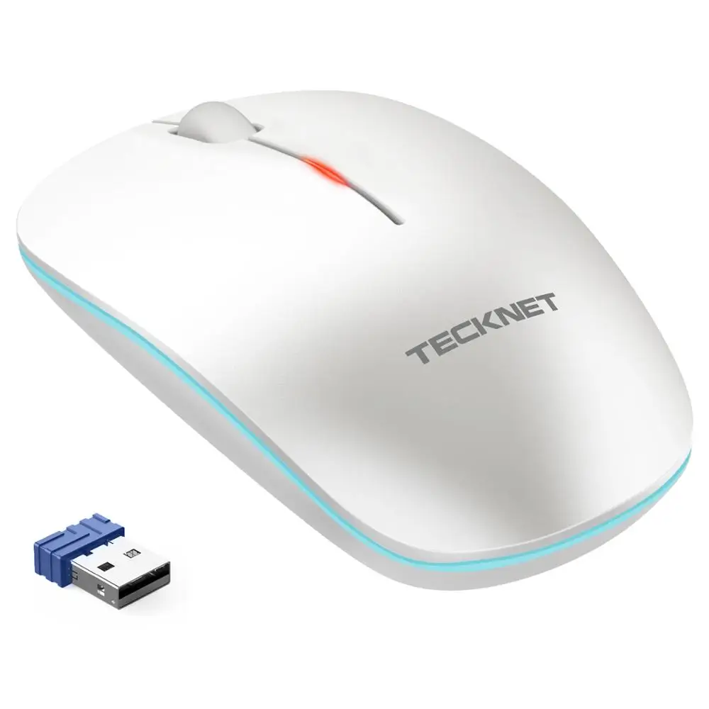 TeckNet 2,4G USB Беспроводная мышь для ноутбука ПК компьютера Windows Mac Linux Vista Macbook, нано-приемник, 18 месяцев работы от батареи - Цвет: White