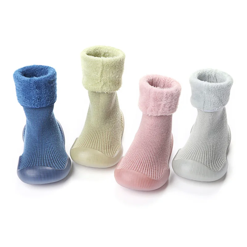 Baby Toddler Sock Shoes Winter Girls Boys Floor Anti-Slip Stretch Knit Sneakers First Walkers Shoes (6-36 Months)