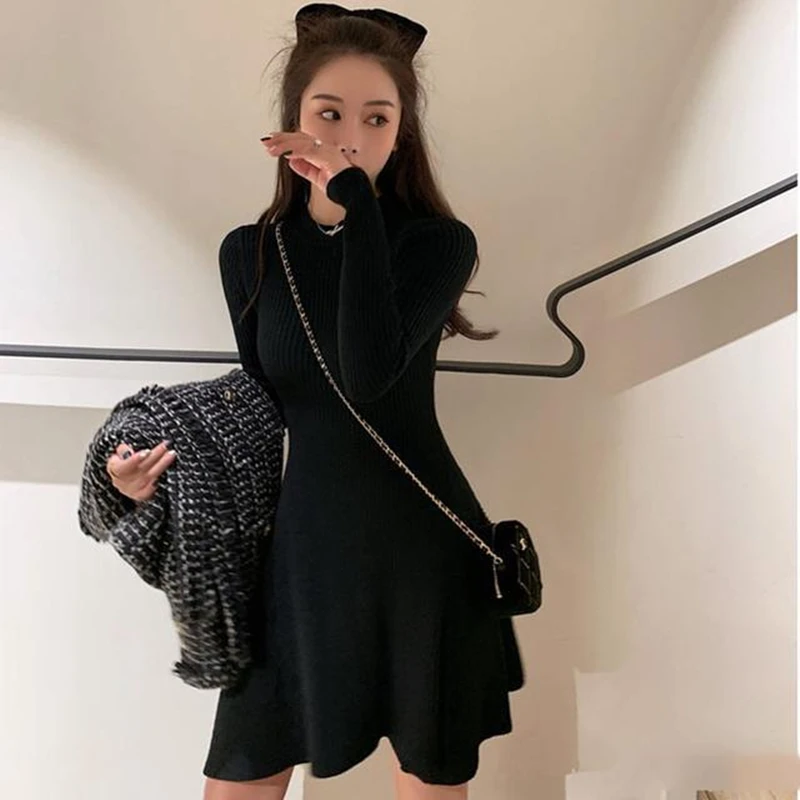 

2021 New Knitted Women's Dress Spring and Autumn Fit with Sweater and Skirt