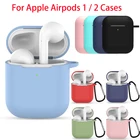 Мягкий силиконовый чехол для наушников Apple Airpods 12, противоударный чехол для зарядного устройства