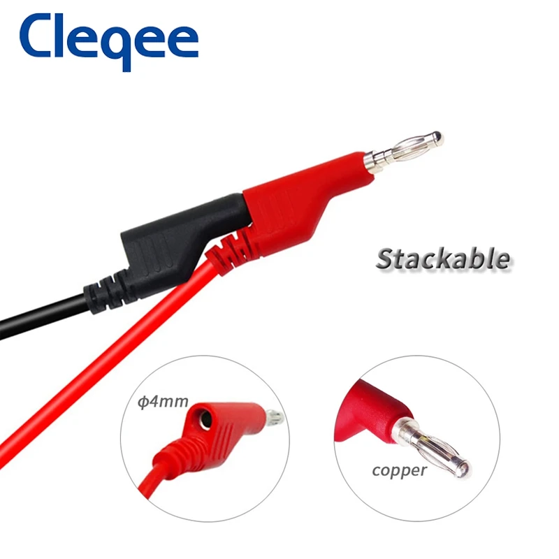 Cleqee P1036 1 компл. 5 шт. м 4 мм банан Banana Plug Тесты кабельный ввод для мультиметр цветов |