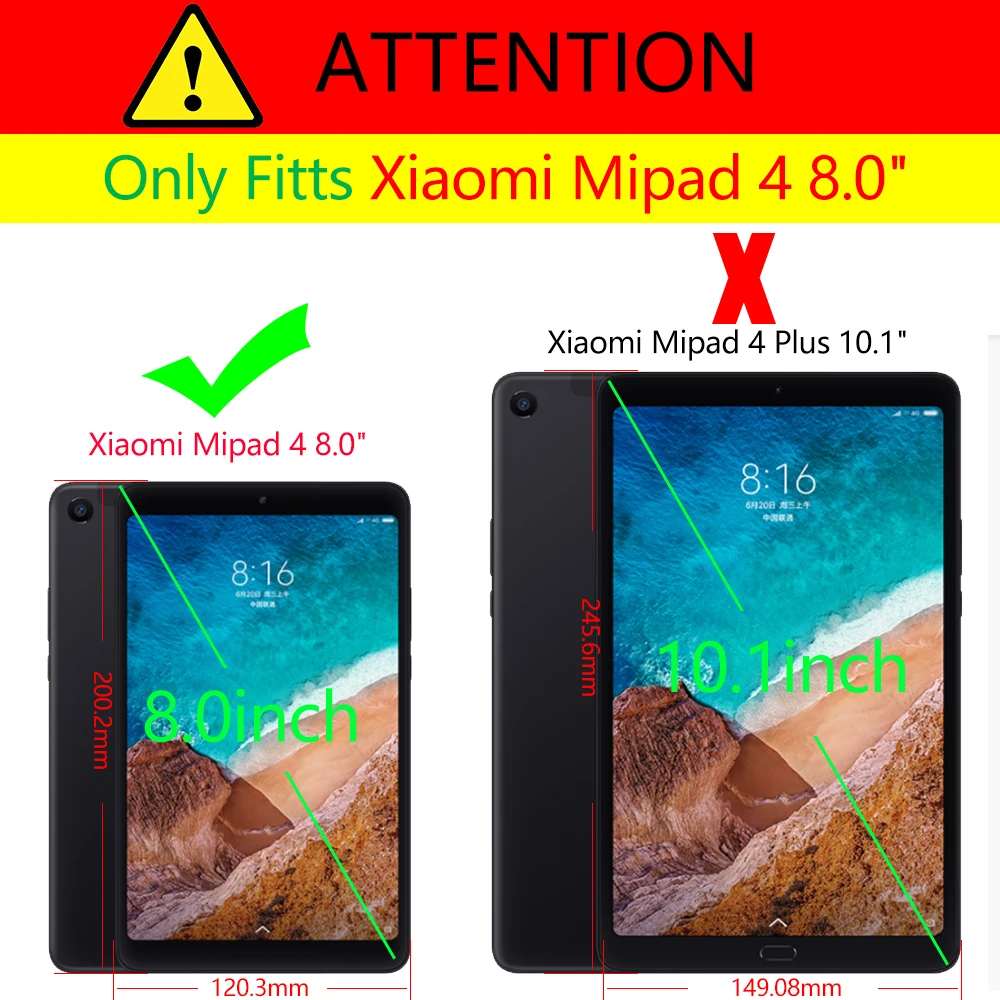 Умный чехол funda для xiaomi mi pad 4 8 0 дюймов планшет ПК 2018 искусственная кожа флип MIPAD
