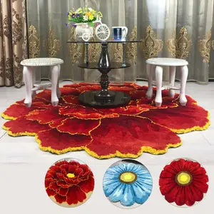3d peony pattern thick carpet nordic art flower rug soft flocking daisy rug for living room bedroom anti slip hallway door mat free global shipping