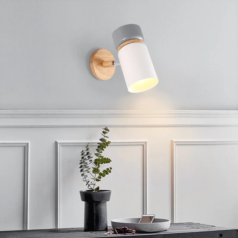 Светодиодные Настенные светильники макарон металлический абажур E27 современный