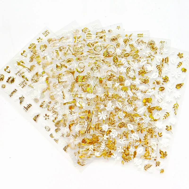 

8pc/set Self-adhesive Maple Leaves Stickers Fall Nail Decorations for Women & Girl 3d Plant Decals Flakes MAPLE LEAVES #H2UF-3UD