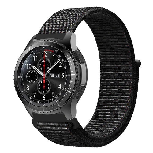 black Gear s3 22 мм ремешок для samsung galaxy watch 46 мм 42 мм ремешок для часов gear s2 20 мм спортивный нейлоновый amazfit gtr huawei аксессуары для часов - Цвет ремешка: black