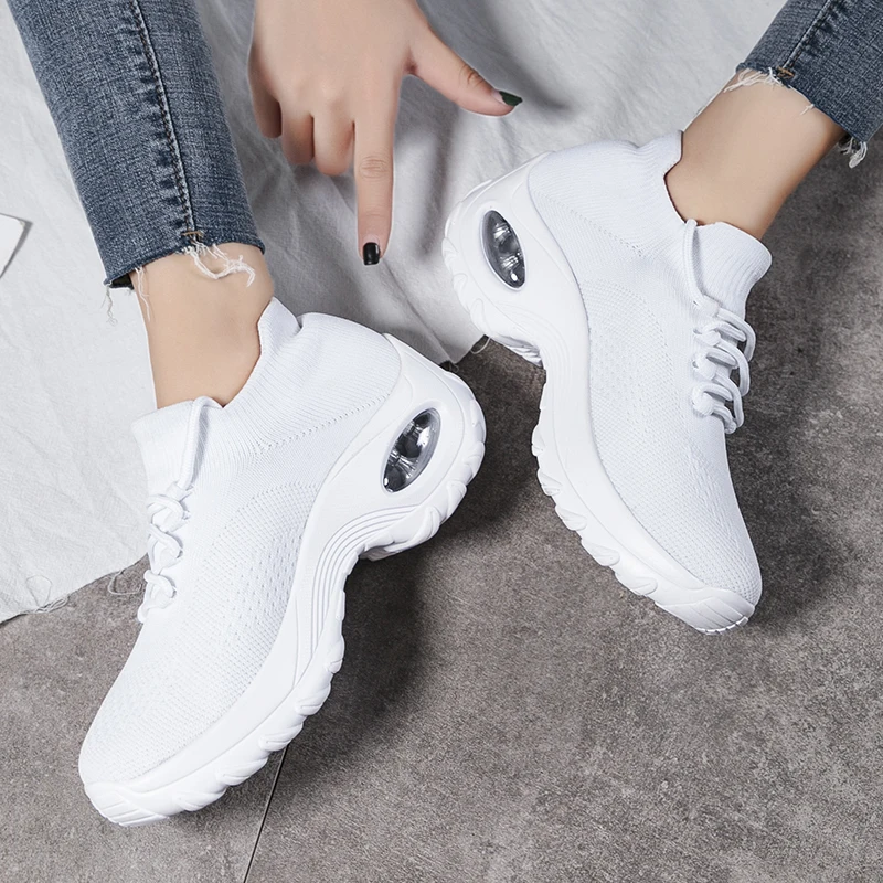 

New Women's Shoes Running Shoes Summer 2020 Breathable Mesh Woven Lace Shoes Brand Outdoor Sports Shoes Women Fashion Sneakers