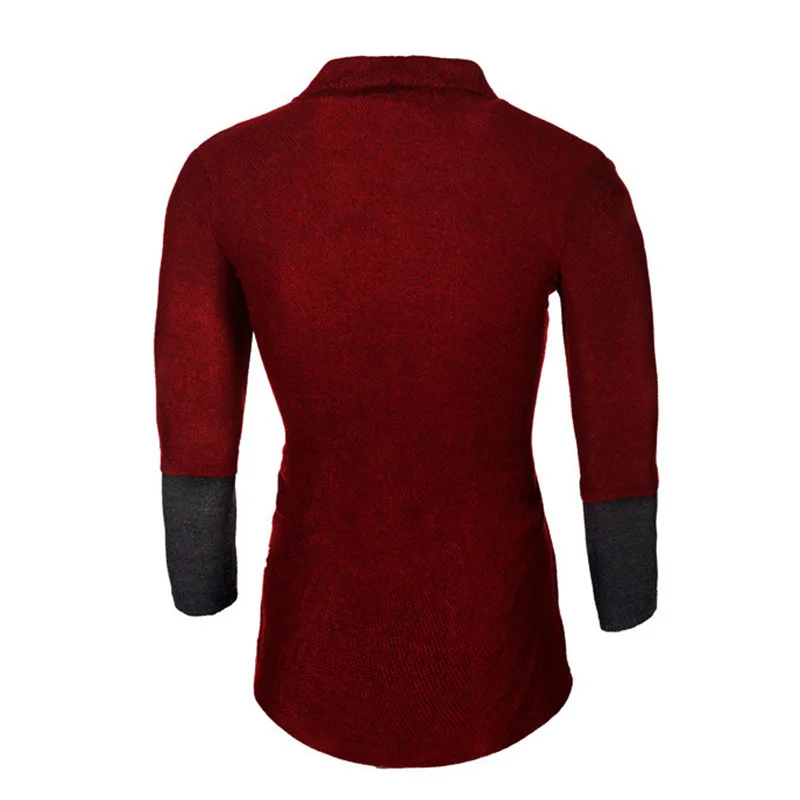 Мужской свитер облегающий вязаный кардиган с длинным рукавом тренчкот деловой