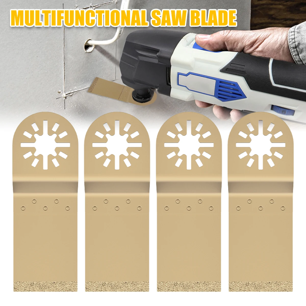 

4pcs Carbide Oscillating Saw Blade Multi-tool Blades For Quick Change Multi-tools Tile Prorous Concrete Cement Ceramics Cutter