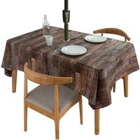 modern wood grain printed tablecloth kitchen dining table cover waterproof tablecloth polyester home table cloth decor rectangle