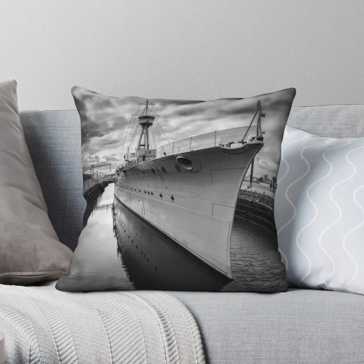 

HMS Caroline Square Pillowcase Polyester Linen Velvet Pattern Zip Decor Throw Pillow Case Room Cushion Cover