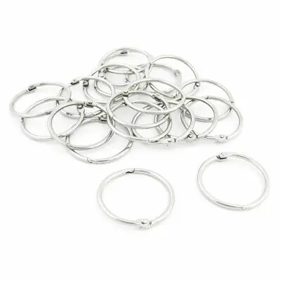 Stationery Metal Staple Book Binder Loose Leaf Snap Rings Keychains 20 Pcs