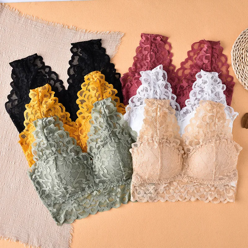 

Бюстгальтер женский кружевной, бесшовный Бралетт с чашками пуш-ап, пикантное нижнее белье для бюстгальтеры-нижнее белье, на осень и лето