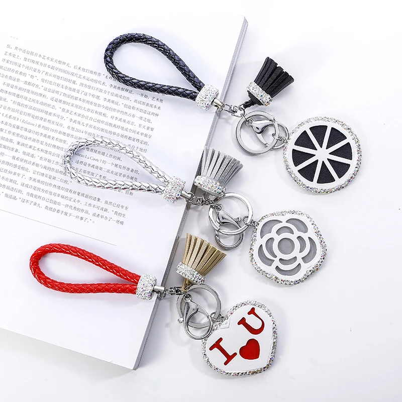 

Fashion PU Leather Key Chain Key Holder with Tassel Llavero Jewelry Gift Charm Porte Clef Women Jewelry Key Ring Acessory CH3601