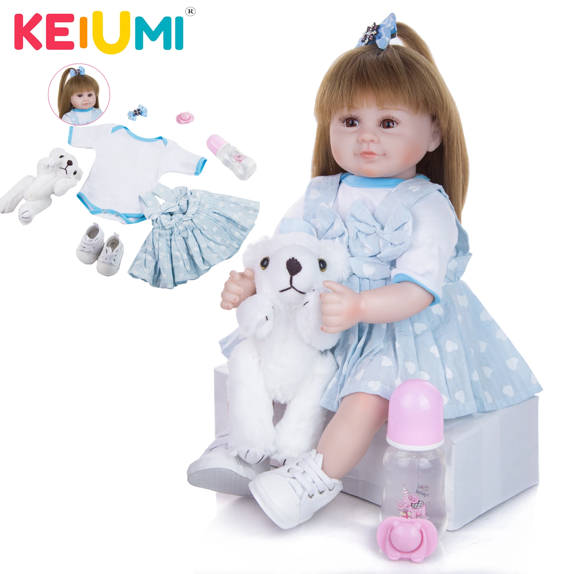 Реалистичные куклы Младенцы KEIUMI мягкие силиконовые 17 дюймов младенцы