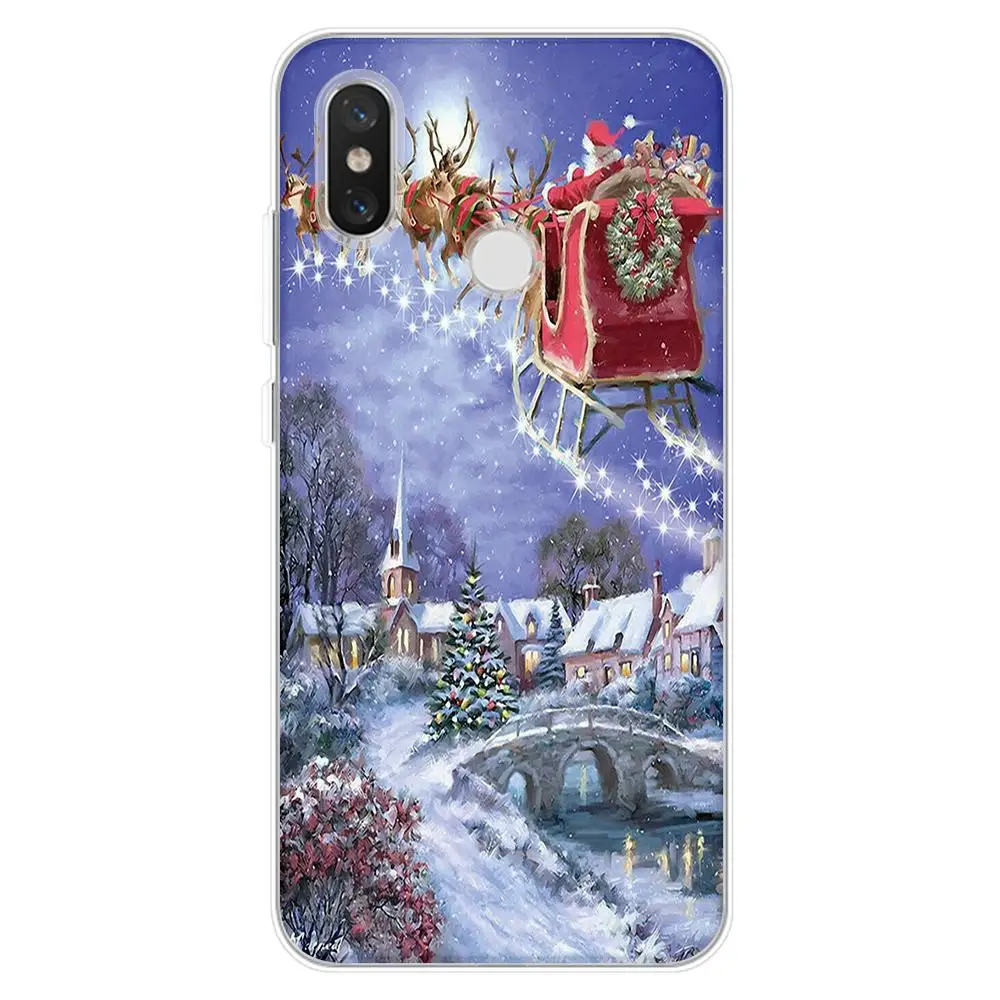 sdzikong Рождественский красный чехол s для Xiaomi Redmi Note 7 8 6 5 S2 Pro Plus 5A 4A 6A чехол с новым годом для Redmi K20 Pro силиконовый прозрачный ТПУ - Цвет: sdzikong