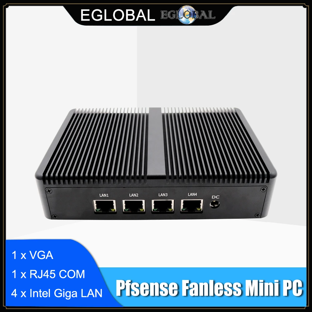 Процессор Eglobal Fanless Pfsense мини ПК J1900 4 ядра * Intel WG82583 Gigabit NIC брандмауэр мульти