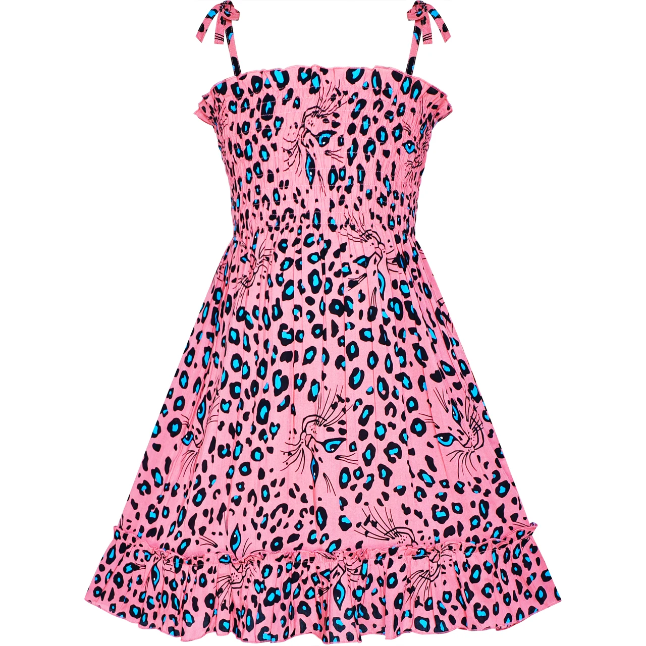 Sunny Fashion платья для девочек платье Цветок Девушка Платье красный Листья Копченый